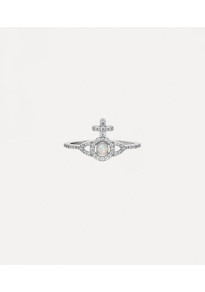 Vivienne Westwood Olympia Ring Stainless Steel Silverwhitecz-whitesynthetic-opal XXS Unisex