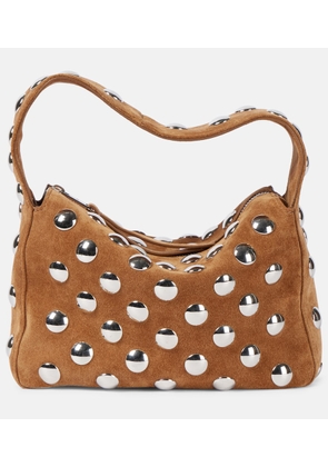 Khaite Elena Small studded suede shoulder bag