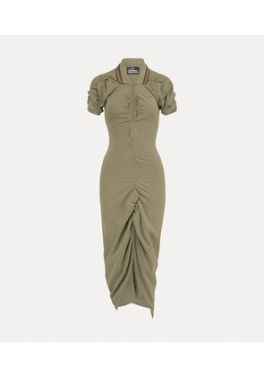 Vivienne Westwood Pulling Dress Solid Piquet Covert-green XS Women