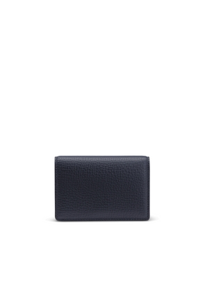 Smythson Folded Card Case With Snap Closure In Ludlow In Navy