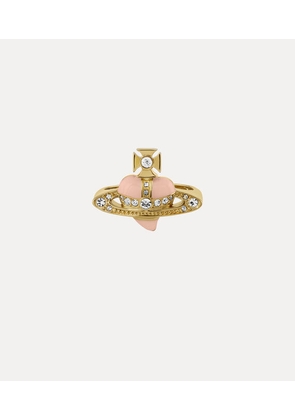Vivienne Westwood New Diamante Heart Ring Stainless Steel Goldcrystal-rose-opal-enamel M Unisex