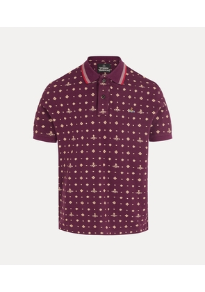 Vivienne Westwood Classic Polo Printed Piquet Ikat-burgundy S Men