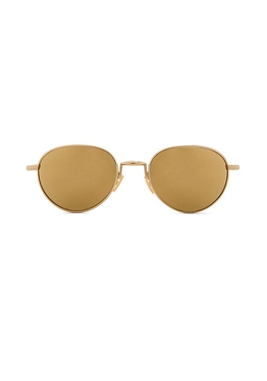 Bottega Veneta Round Sunglasses in Gold - Metallic Gold. Size all.