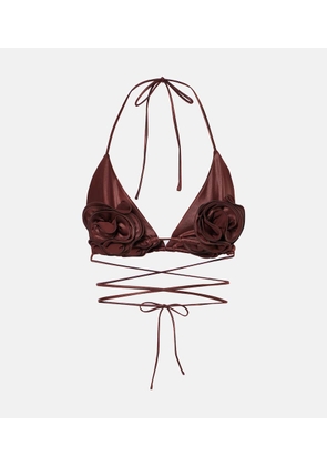 Magda Butrym Floral-applique triangle bikini top