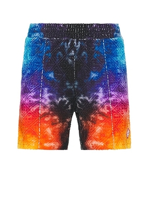Casablanca Jacquard Monogram Shorts in Tie Dye - Blue,Purple,Yellow. Size L (also in M, XL/1X).