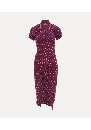 Vivienne Westwood Pulling Dress Printed Piquet Ikat-burgundy M Women