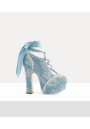Vivienne Westwood Elevated Ghillie Platform Cotton Blue Coral 3-36 Women