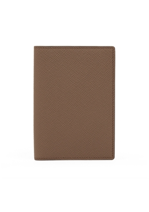 Smythson Passport Cover In Panama In Fawn