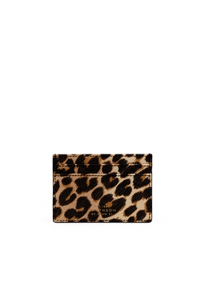 Smythson Flat Card Holder In Panama Leopard
