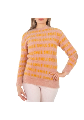 Stella Mccartney Ladies Pink Fluffy Words Sweater, Brand Size 36 (US Size 2)