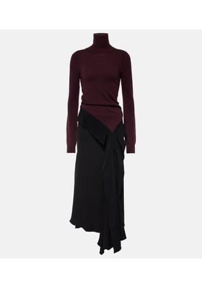 Victoria Beckham Tie-detail wool midi dress
