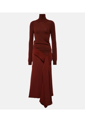 Victoria Beckham Turtleneck wool and crepe midi dress