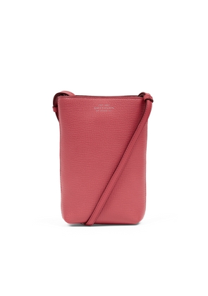 Smythson Crossbody Day Pouch In Ludlow In Raspberry
