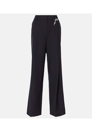 Prada Embellished wool gabardine wide-leg pants