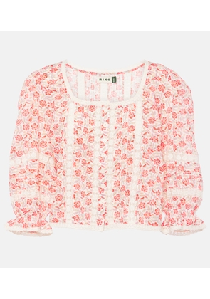 Rixo Jacques floral cotton voile top