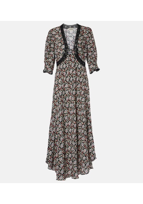 Rixo Amina floral crepe midi dress