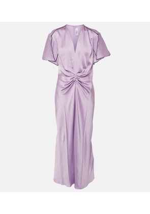 Victoria Beckham Gathered satin midi dress