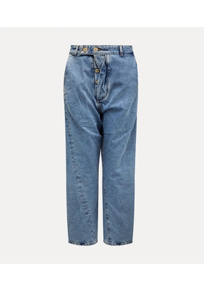 Vivienne Westwood Worlds End Drunken Trousers Cotton Blue XS Unisex