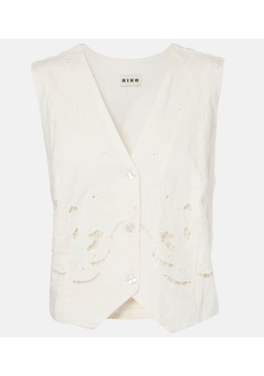 Rixo Norah embroidered cotton and linen vest