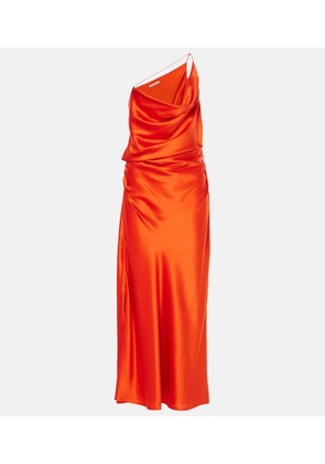 The Sei One-shoulder silk satin midi dress