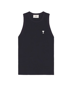 AMI Paris ADC Tank Top in Night Blue - Black. Size M (also in XL/1X).