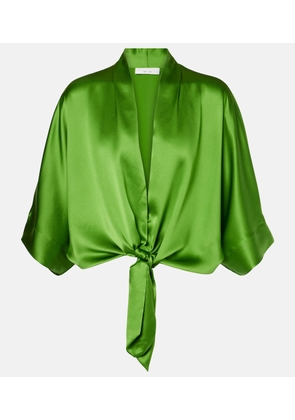 The Sei Cropped silk satin blouse