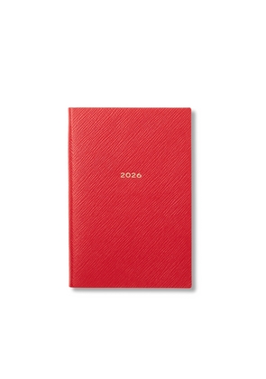 Smythson 2026 Chelsea Weekly Diary In Panama In Scarlet Red