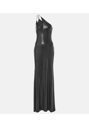The Sei One-shoulder metallic jersey gown