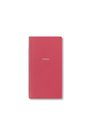 Smythson 2026 Memoranda Weekly Diary In Panama In Raspberry