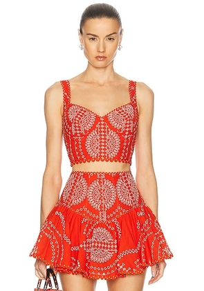 Charo Ruiz Ibiza Goldie Top in Red Nelum - Red. Size S (also in ).