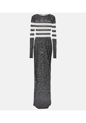 Jean Paul Gaultier Mariniere striped mesh maxi dress