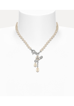 Vivienne Westwood Small Claude Pearl Necklace Silver Swarovski Pearls Women