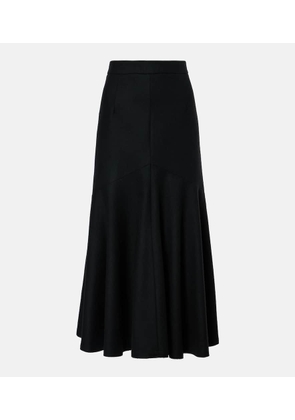 Patou Peplum wool-blend midi skirt