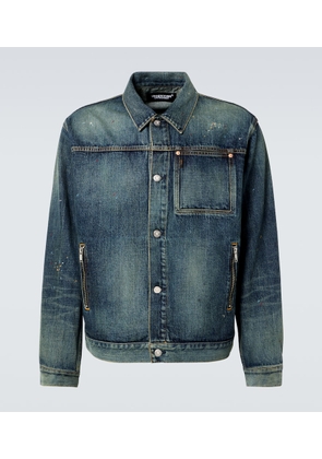Undercover Embroidered faded denim jacket