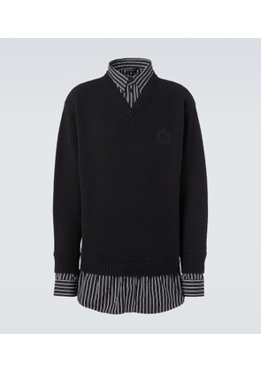 Balenciaga Layered wool and cotton poplin sweater