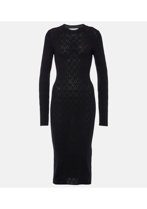 Ami Paris Knitted cotton and wool midi dress