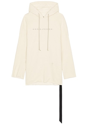 DRKSHDW by Rick Owens Peter Hoodie in Natural & Pearl - Cream. Size L (also in S, XL/1X).