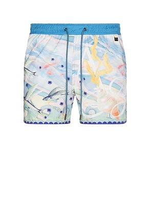Agua Bendita Cassius Swim Trunks in Blue - Blue. Size 38 (also in ).