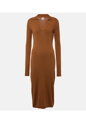 Tod's Ribbed-knit silk and cotton polo dress