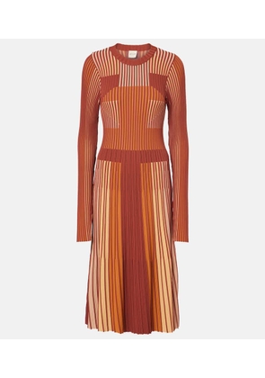 Tod's Striped plisse midi dress