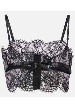 Dolce&Gabbana Bow-detail cotton-blend lace bralette