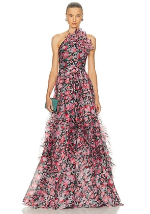 Carolina Herrera Halter Neck Gown in Pink Multi - Pink. Size 2 (also in ).