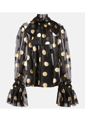 Dolce&Gabbana Polka-dot silk organza jacquard blouse