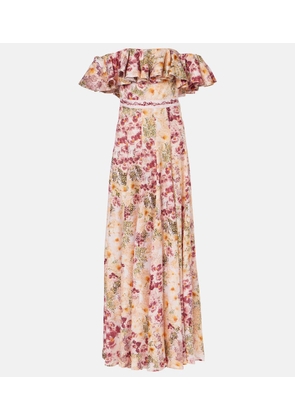 Agua by Agua Bendita Floral off-shoulder maxi dress