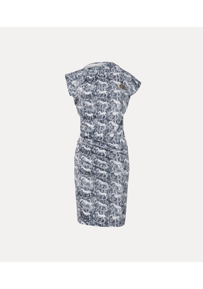Vivienne Westwood Hebo Dress Printed Co Jersey Grey-rocking-horses XS Women