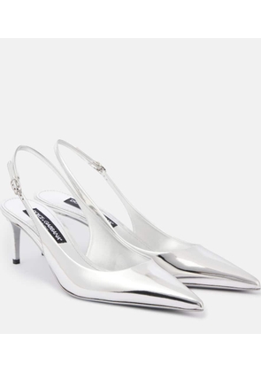 Dolce&Gabbana Metallic leather slingback pumps