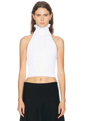 ALAÏA Halter Top in Blanc - White. Size 36 (also in 38).