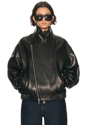 Brandon Maxwell Emmett Moto Jacket in Black - Black. Size XS (also in ).
