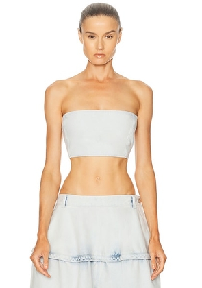 ALAÏA Bustier Top in Bleu Givre - Blue. Size 34 (also in 36, 38, 40, 42).