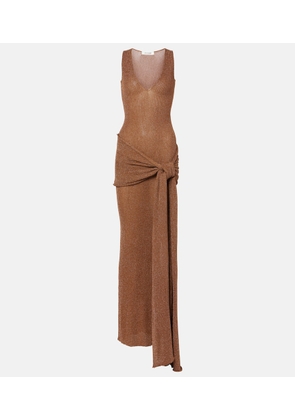 Aya Muse Alula belted lame maxi dress